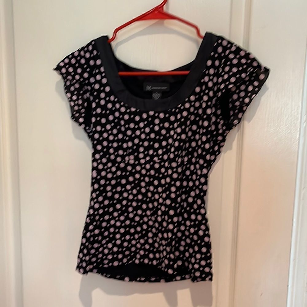 Adorable INC top polkadotted size small